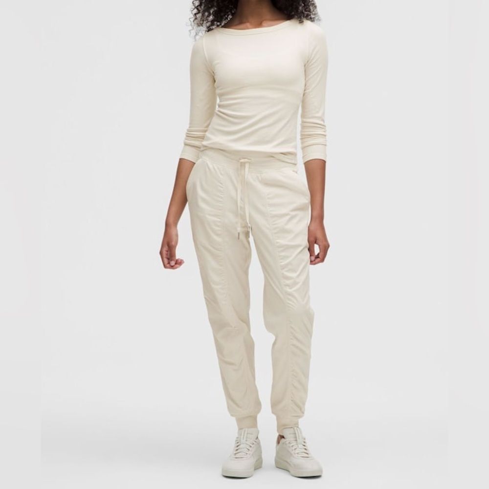 Lululemon Dance Studio Mid-Rise Jogger Full Length Beige Size 14 Women's